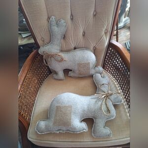 Rustic Burlap Bunny Decor Set